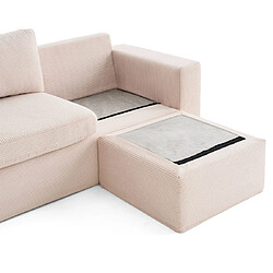 Acheter Lisa Design Calgary - canapé d'angle déhoussable et modulable 3 places + 1 pouf en velours côtelé