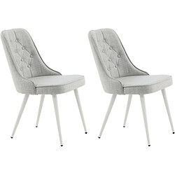 Venture Home Chaise en tissu matelassé Velvet Deluxe (Lot de 2) Gris et blanc.