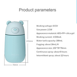 Avis Wewoo Humidificateur d'Air de bureau portable avec le port USB étendu, en forme d'ours polaire Creative Mini, capacité: 320 ml, 5V CC (bleu)