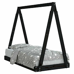 Maison Chic Lit simple Cadre de lit pour enfant,Lit d'Enfant Moderne noir 70x140 cm bois de pin massif -MN10046