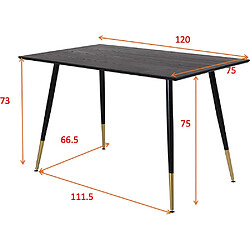 Avis Venture Home Table repas en MDF et acier Dipp 120 x 90 cm.