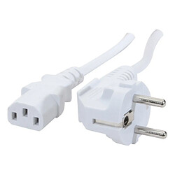 Abi Diffusion Cordon d'alimentation PC CEE7 / C13 blanc - 0,6 m