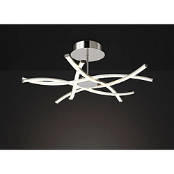 Inspired Aire Semi Flush, LED 42W, 3000K, 3700lm, Argent/Acrylique dépoli/Chrome poli, 3 ans de garantie