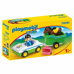 Playmobil® 1.2.3 - Cavalière avec voiture et remorque