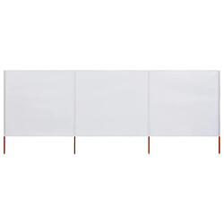 vidaXL Paravent 3 panneaux Tissu 400 x 160 cm Blanc sable