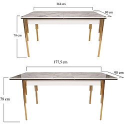 Avis Hanah Home Table repas extensible imitation marbre blanc Damla.