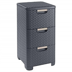 Curver Armoire à tiroirs Style 3x14L Anthracite