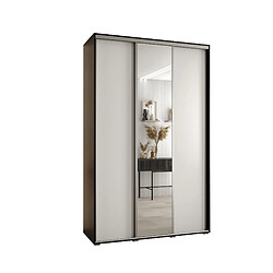 Abiks Meble Armoire à portes coulissantes Davos 3 235.2 x 160 x 60 3 portes coulissante (Noir/Blanc/Argent