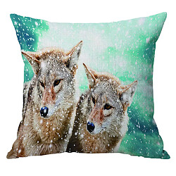 Velvet Animal Imprimé Coussin Housse Coussin Sham Taie D'oreiller 45cm Loup