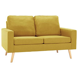 Maison Chic Ensemble de canapés 2 pcs, Canapé droit Sofa pour Salon Tissu Jaune -GKD877380