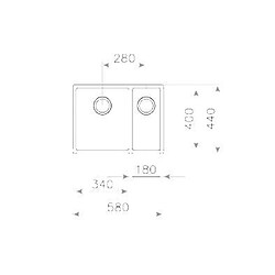 Teka Sink BE LINEA RS15 2B 580 31/2 W/OVF SP