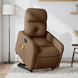 vidaXL Fauteuil de massage inclinable Marron Tissu