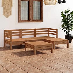 Maison Chic Salon de jardin 5 pcs - Table et chaises d'extérieur - Mobilier/Meubles de jardin Moderne Bois de pin massif Marron miel -MN83578