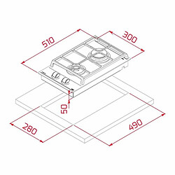 Plaque au gaz Teka GZC32300XBA 3800W (30 CM)