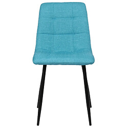 Acheter Decoshop26 Lot de 2 chaises de salle à manger en tissu bleu turquoise pieds métal noir mat style moderne CDS101111