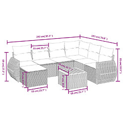 Avis Maison Chic Ensemble à manger d'extérieur 8 pcs avec coussins,Salon de jardin,Mobilier de jardin mélange beige résine tressée -GKD455511