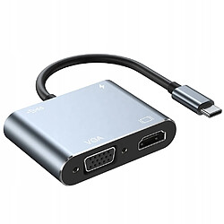 GUPBOO Adaptateur HUB 4en1 USB C 4K HD VGA USB 3.0 PD,JL2392