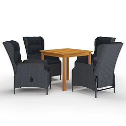 Maison Chic Ensemble de salle à manger de jardin 5 pcs,Table et chaises d'extérieur Gris foncé -GKD101469