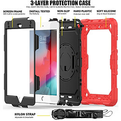 Wewoo Coque Renforcée Gel de silice coloré antichoc + Etui de protection pour iPad Mini 2019 / Mini 4 avec support et bandoulière et dragonne et fente stylo Rouge