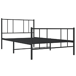 Maison Chic Lit adulte - Lit simple Cadre de lit métal avec tête de lit/pied de lit,Structure du lit Contemporain pour chambre noir 80x200 cm -MN33592 pas cher