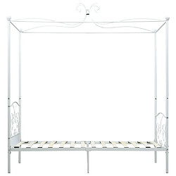 Acheter Maison Chic Lit adulte - Cadre de lit à baldaquin,Structure du lit Contemporain Blanc Métal 90 x 200 cm -MN96403