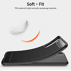 Mofi Coque en TPU Conception en fibre de carbone brossée bien protégée Flexible bleu pour votre Samsung Galaxy S21 FE