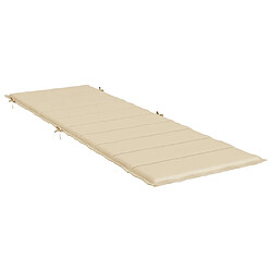 Avis vidaXL Coussin de chaise longue beige 186x58x3 cm tissu oxford