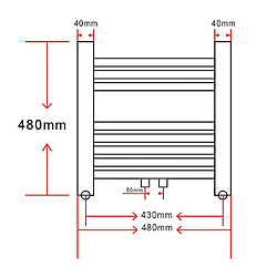 vidaXL Sèche-Serviettes Chauffage Central Incurvé 480x480mm + Connecteurs pas cher