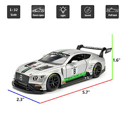 Acheter Universal 1: 32 Bentley Continental GT3 modèle voiture moulée sous pression cadeau tiré vers le gris.(Gris)