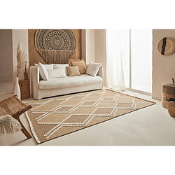 Jardindeco Tapis intérieur extérieur aspect jute jaune Tijuana 9048 180 x 67 cm.