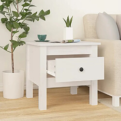 Acheter vidaXL Tables d'appoint 2 pcs Blanc 40x40x39 cm Bois massif de pin