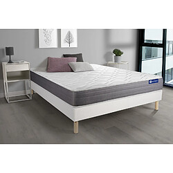 ACTISOM Ensemble matelas ACTIMEMO DREAM mémoire de forme 160x200 cm 5zones de confort + sommier KIT blanc