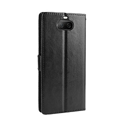 Avis Wewoo Housse Coque Etui à rabat horizontal pour Sony Xperia 8 Retro Crazy Horse Textureavec support et emplacements de cartes et cadre photo Noir