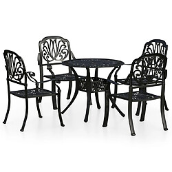 vidaXL Ensemble de bistro 5 pcs Aluminium coulé Noir