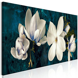 Artgeist Tableau - Avant-Garde Magnolia (1 Part) Narrow Turquoise [120x40]