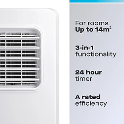 Avis CLIMATISEUR PORTABLE Daewoo WHITE 3-en-1 7000 BTU AIRCON avec DÉSHUMIDIFICATEUR ET VENTILATEUR DE REFROIDISSEMENT et TÉLÉCOMMANDE REFROIDISSEUR DE PIÈCE DE PETITE À MOYENNE TAILLE