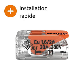 Borne de raccordement S221 Compact - Connexion rapide - 2 conducteurs avec leviers 4mm² - orange - Wago pas cher