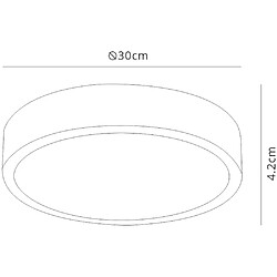 Inspired LED 30cm rond, Downlight monté en surface, 30W, 3000K, 2550lm, blanc mat, acrylique givré