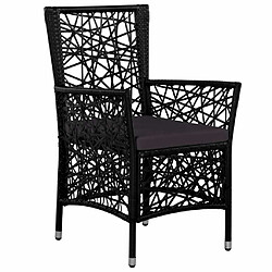 Acheter Maison Chic Mobilier à dîner 7 pcs de jardin - Ensemble table et chaises d'extérieur - Salon/Mobilier de jardin classique Résine tressée Noir -MN80063