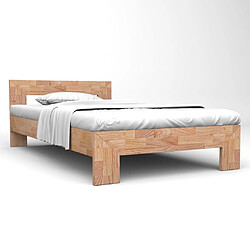 Maison Chic Lit adulte - Lit simple Cadre de lit,Structure du lit Contemporain 160x200 cm Bois de chêne massif -MN80651