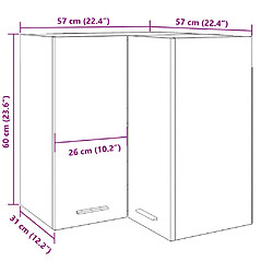 vidaXL Armoire d'angle suspendue chêne artisanal bois d'ingénierie pas cher