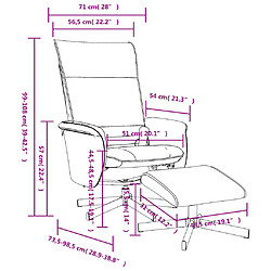 vidaXL Fauteuil inclinable de massage avec repose-pied noir similicuir pas cher