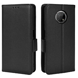 Etui en PU texture litchi avec support, noir pour Nokia G300