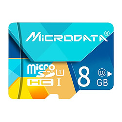 Wewoo Carte Micro SD mémoire MICRODATA 8 Go U1 Color Block TF SD