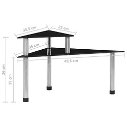 vidaXL Étagère de cuisine Noir 49,5x35x26 cm Verre trempé pas cher