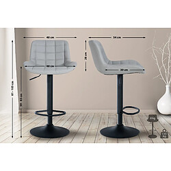 Avis Decoshop26 Lot de 2 tabourets de bar structure métallique noir assise en PVC gris avec surpiqûres 10_0004443