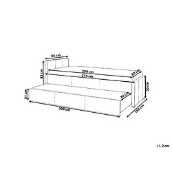 Avis Beliani Lit gigogne en tissu gris clair 80 x 200 cm MARMANDE