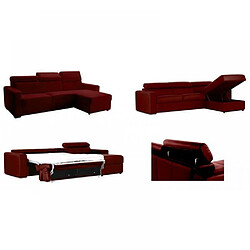 Avis Inside 75 Canapé d'angle réversible EXPRESS SIDNEY DELUXE 120 cm cuir vachette bordeaux têtières réglables matelas 16 cm