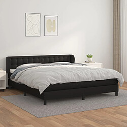 vidaXL Sommier à lattes de lit avec matelas Noir 180x200 cm Similicuir