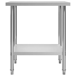 Helloshop26 Table de travail de cuisine 80 x 60 x 85 cm acier Inoxydable 02_0001906